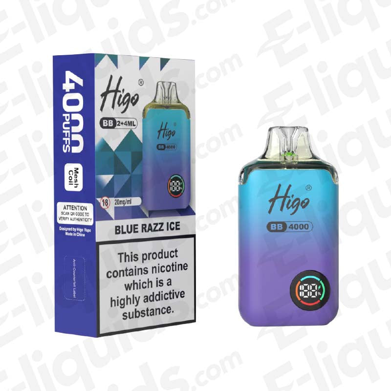 Higo BB 4000 Blue Razz Ice Prefilled Pod Kit | E-liquids.com Higo BB 4000 Blue Razz Ice Prefilled Pod Kit | E-liquids.com