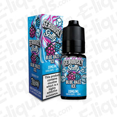 Blue Razz Ice Nic Salt E-liquid by Doozy Vape Co, 10ml bottle, features blue raspberry, candy and icy menthol flavors.