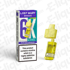 Lost Mary BM6000 Blue Razz Lemonade Prefilled Pod with packaging, offering 6000 puffs for a satisfying vaping experience.