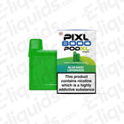 PIXL 8000 Pod XL Blue Razz Lemonade, prefilled pod, 20mg nicotine, 8000 puffs, displayed with warning label, green device.