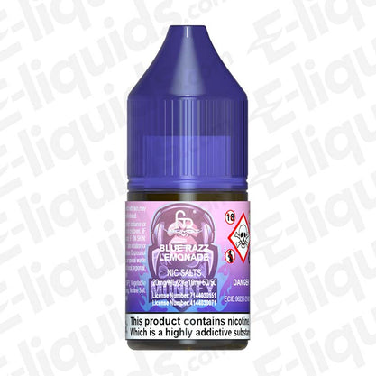 Blue Razz Lemonade Nic Salt E-liquid by Fumot in a 20ml bottle for refreshing vaping sessions.