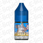 Blue Sour Raspberry RandM Tornado 7000 Nic Salt E-liquid by Fumot in a blue bottle for vaping.