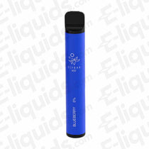 Blueberry Disposable Vape Device 0mg by Elf Bar featuring a sleek blue design and draw-activated functionality.