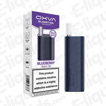 OXVA Slimstick Blue - Blueberry Prefilled Pod Kit with sweet blueberry flavour in purple and white packaging and sleek navy all-metal device.