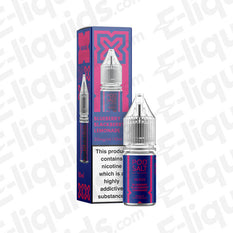 Blueberry Blackberry Lemonade Nic Salt E-liquid by Pod Salt in a 10ml bottle with box packaging.