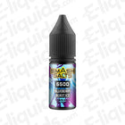 Bottle of Blueberry Blast Ice Nic Salt E-liquid by Smash Salts 6500, featuring a tangy blueberry flavor with a cool ice finish.