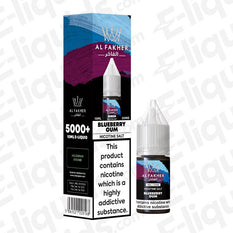 Al Fakher Blueberry Gum 5000+ Nic Salt E-liquid 10ml bottle with packaging, featuring berry and bubble gum flavor.