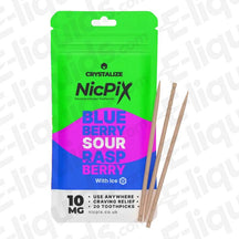 NicPix Blueberry Sour Raspberry Nicotine Infused Toothpick pack of 20 for vaping alternative