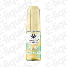 Butter Mints Nic Salt E-liquid by Bar Juice 5000, 10ml bottle, sweet creamy butter and mint flavor for a smooth vape.