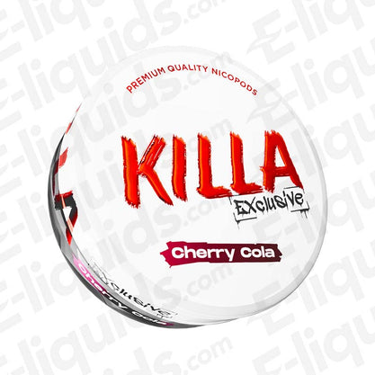 Cherry Cola Exclusive Nicotine Pouch by Killa, 16.5mg strength, 20 portions, premium flavor.