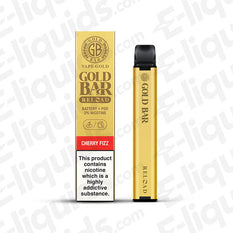 Gold Bar Reload Pod Kit in Cherry Fizz flavor with refillable pod and nicotine warning, ideal for vaping enthusiasts.