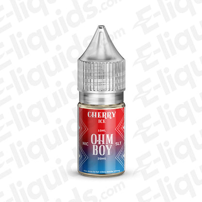 Cherry Ice Nic Salt E-liquid by Ohm Boy SLT V2 in a 10ml bottle with a refreshing menthol flavor.