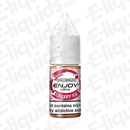 Cherry Ice Ultra Nic Salt E-liquid by ENJOY in 10ml bottle, 20mg nicotine strength for sweet cherry flavor and cool ice.