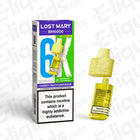Lost Mary BM6000 Cherry Peach Lemonade vape pod with packaging, compliant with UK regulations, offering 6000 puffs, yellow color