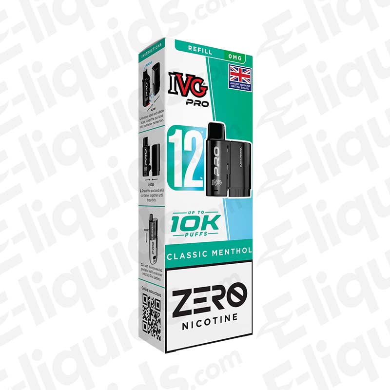 ivg pro 12 classic menthol prefilled Classic Menthol IVG Pro 12 Refill Pack main image 0