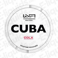 CUBA Cola Nicotine Pouches can featuring tobacco-free, refreshing cola flavor, ideal for nicotine cravings.