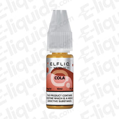Cola Nic Salt E-liquid by ELFLIQ, 10ml bottle, refreshing cola flavor, available in 10mg or 20mg nicotine strength.
