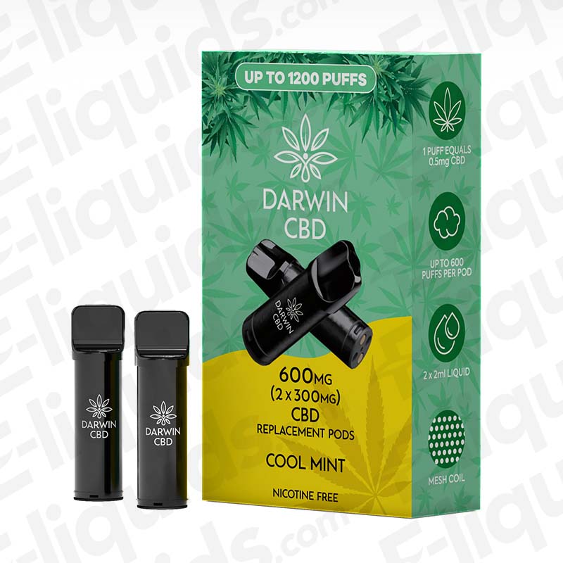 Cbd Pods For Vape Pen Darwin CBD 600mg Cool Mint (2 x 300mg) Prefilled Pod  Custom