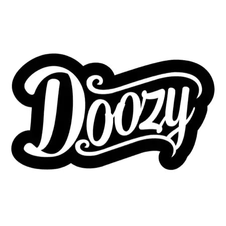 Bold black and white design featuring the word 'Doozy' in stylized lettering.