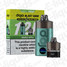 Vaporesso Dojo Blast 12k Bundle Double Apple Vape Pod Kit and packaging.