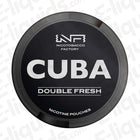 CUBA Double Fresh nicotine pouches can, featuring mint flavor and tobacco-free design, 25mg and 66mg options.