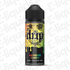 Rainbow Candy Shortfill E-liquid by Drip in a 100ml bottle, showcasing vibrant colors and sweet fruit flavor.