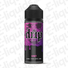 VMT Shortfill E-liquid by Drip, 100ml bottle featuring Vanilla, Mint, and Tobacco blend, designed for vaping enthusiasts.