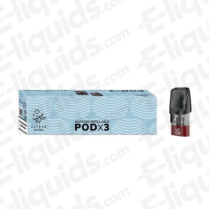 Elf Bar P1 Mate 500 Empty Vape Pods 3 Pack with 1.6ml Capacity and Built-in Coil for 50/50 E-Liquid