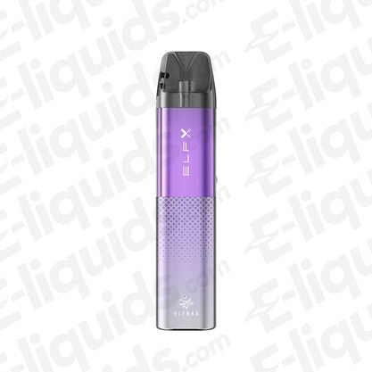 ELFBAR ELFX Vape Pod Kit in stylish purple design, featuring a powerful 1000mAh battery for extended vaping sessions.