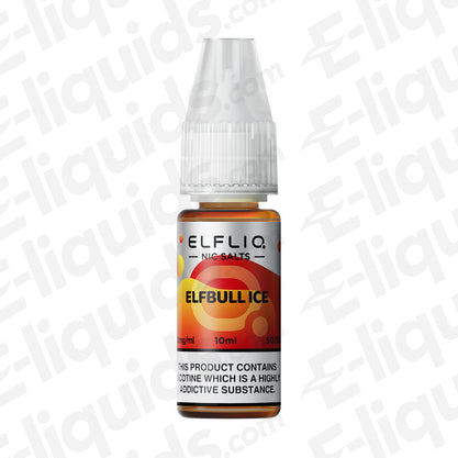 Elfbull Nic Salt E-liquid by ELFLIQ 10ml bottle with smooth cream and tobacco flavor, available in 10mg and 20mg nicotine strengths.