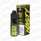 Bottle and box of Nasty Juice Fat Boy Green Mango 10ml e-liquid, featuring fruit mint flavor options.