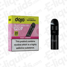 Fizzy Cherry Vaporesso Dojo Blast 2000 Go Prefilled Vape Pod packaging with 20mg nicotine strength.