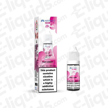Fizzy Cherry Nic Salt E-liquid by Hayati Pro Max in 10mg and 20mg strengths, featuring a fizzy cherry flavor.