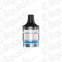 Aspire Flexus AIO Empty Replacement Vape Pod with black drip tip and clear tank design.