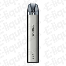 FreeMax EVOX Vape Pod Kit in sleek silver, designed for beginner and experienced vapers with adjustable airflow.