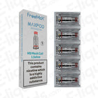 Freemax MaxPod NS Replacement Vape Coils Pack of 5, showcasing 1.5ohm mesh coils for MTL vaping, compatible with nicotine salt e-liquids.
