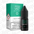 Fresh Mint Nic Salt E-liquid by Pod Salt, 10ml bottle, perfect for mint lovers seeking a refreshing vape experience.