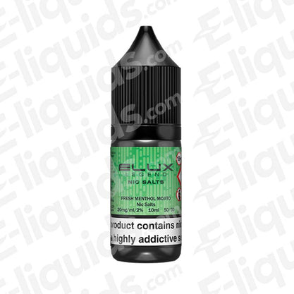 Fresh Menthol Mojito Nic Salt E-liquid by Elux Legend, 10mg/20mg strength, PG/VG ratio 50/50 for refillable vape kits.