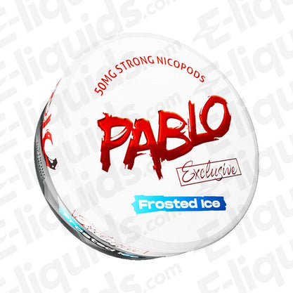 Pablo Exclusive Frosted Ice Nicotine Snus Pouch featuring strong 50mg nicotine for menthol lovers.
