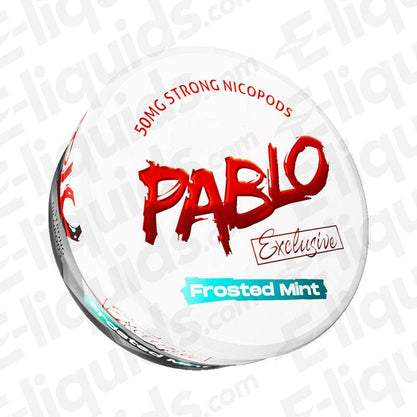Pablo Exclusive Frosted Mint nicotine pouch with 50mg strength and refreshing menthol flavor.