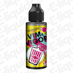 Future Juice Vim and Vigor Fruit Salad E-liquid 100ml bottle with candy design.