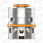 Geekvape M Replacement Vape Coil for Z Max Tank, shown in silver with orange seals. Ideal for high power use and rich vapor production.