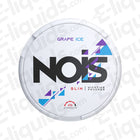 NOIS Grape Ice Slim Nicotine Pouches, 25mg strength, featuring vibrant design and flavor-packed experience.