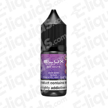 Grape Nic Salt E-liquid by Elux Legend, featuring a 10ml bottle with a vibrant grape berry design.