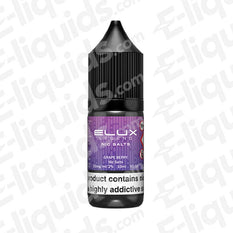 Grape Nic Salt E-liquid by Elux Legend, featuring a 10ml bottle with a vibrant grape berry design.
