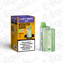Lost Mary 4-in-1 Pod Kit with interactive screen, featuring green edition packaging and vape device.