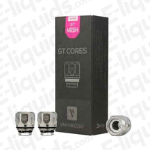 Vaporesso GT Core Replacement Mesh Coils Pack with box and individual coil displayed.