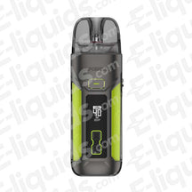 Vaporesso Luxe X Pro Gunmetal Lime Vape Pod Kit with Anti-Leak Pods and durable build for clean vaping.