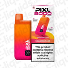 PIXL 8000 Compliant Prefilled Pod Vape Kit in Hawaiian Oasis flavor with nicotine warning, featuring meshed coil and 8000 puff capacity.