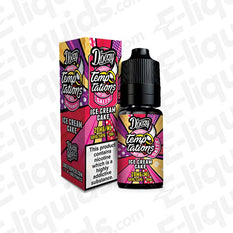 Doozy Temptations Ice Cream Cake Nic Salt E-liquid 20mg 10ml bottle with colorful packaging.